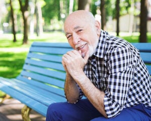 Alex sitting on bench