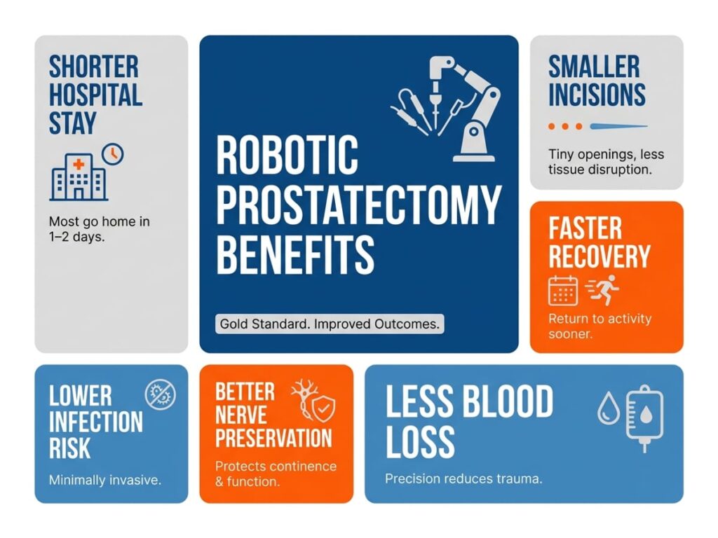 Benefits of Robotic Prostatectomy infographic infographic